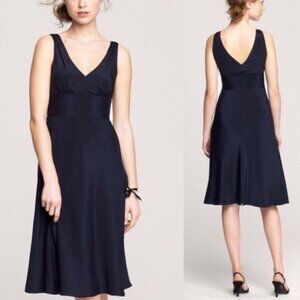 J. Crew Sophia Black Chiffon Polkadot Silk Dress Size 10